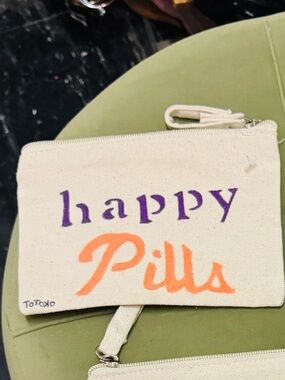 Canvas Zip Pouches with playful slogans